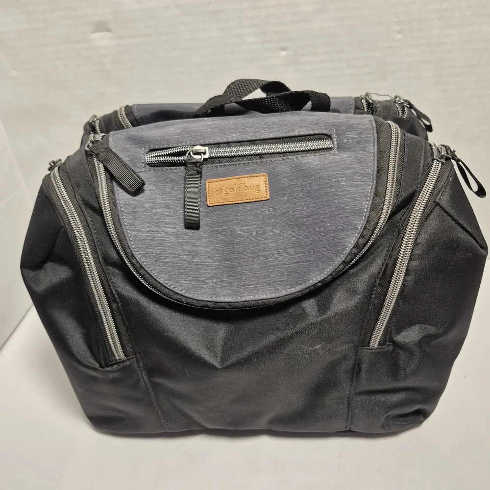 Goldbug‎ Diaper Bag Backpack Stroller Bag Gray Black Multi-Pocket Travel